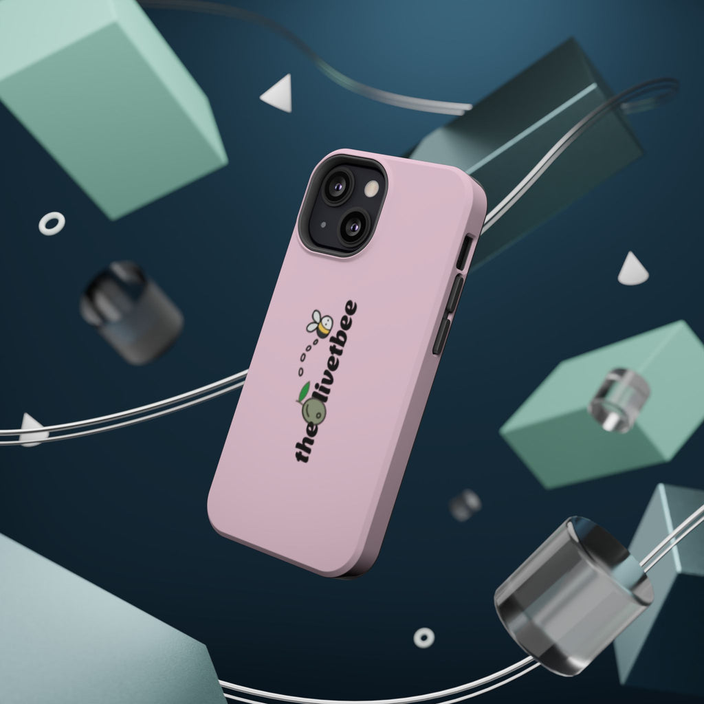 Pink Magnetic Impact-Resistant Phone Case — 'theolivetbee' , Shockproof MagSafe-Compatible Protection