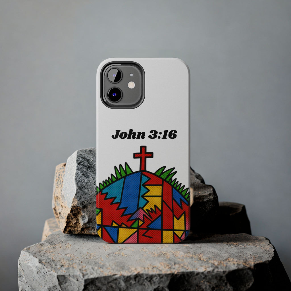 John 3:16 Christian Phone Case — Tough Religious Bible Verse Design