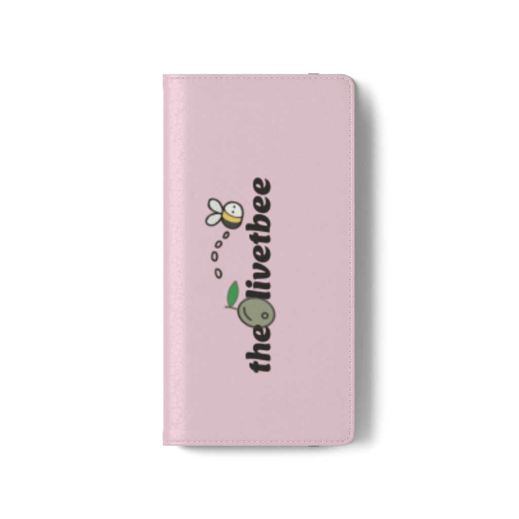 Pink Bee Logo Flip Phone Case — theOlivetbee Wallet Cover