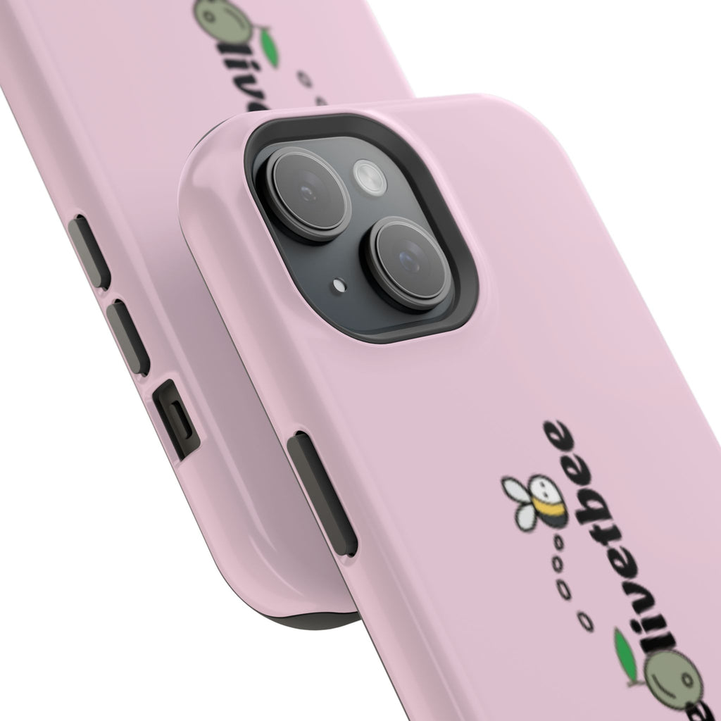 Pink Magnetic Impact-Resistant Phone Case — 'theolivetbee' , Shockproof MagSafe-Compatible Protection