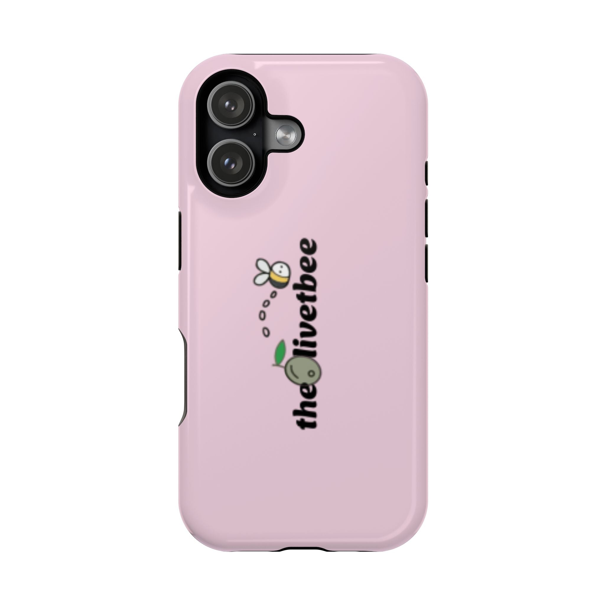 Pink Magnetic Impact-Resistant Phone Case — 'theolivetbee' , Shockproof MagSafe-Compatible Protection