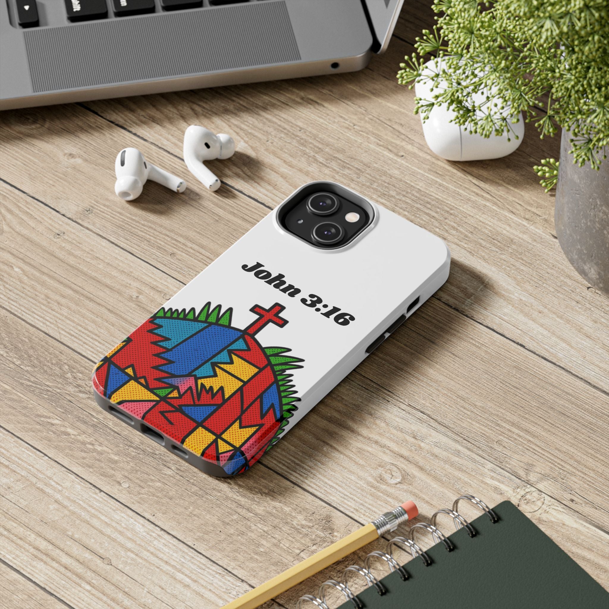 John 3:16 Christian Phone Case — Tough Religious Bible Verse Design