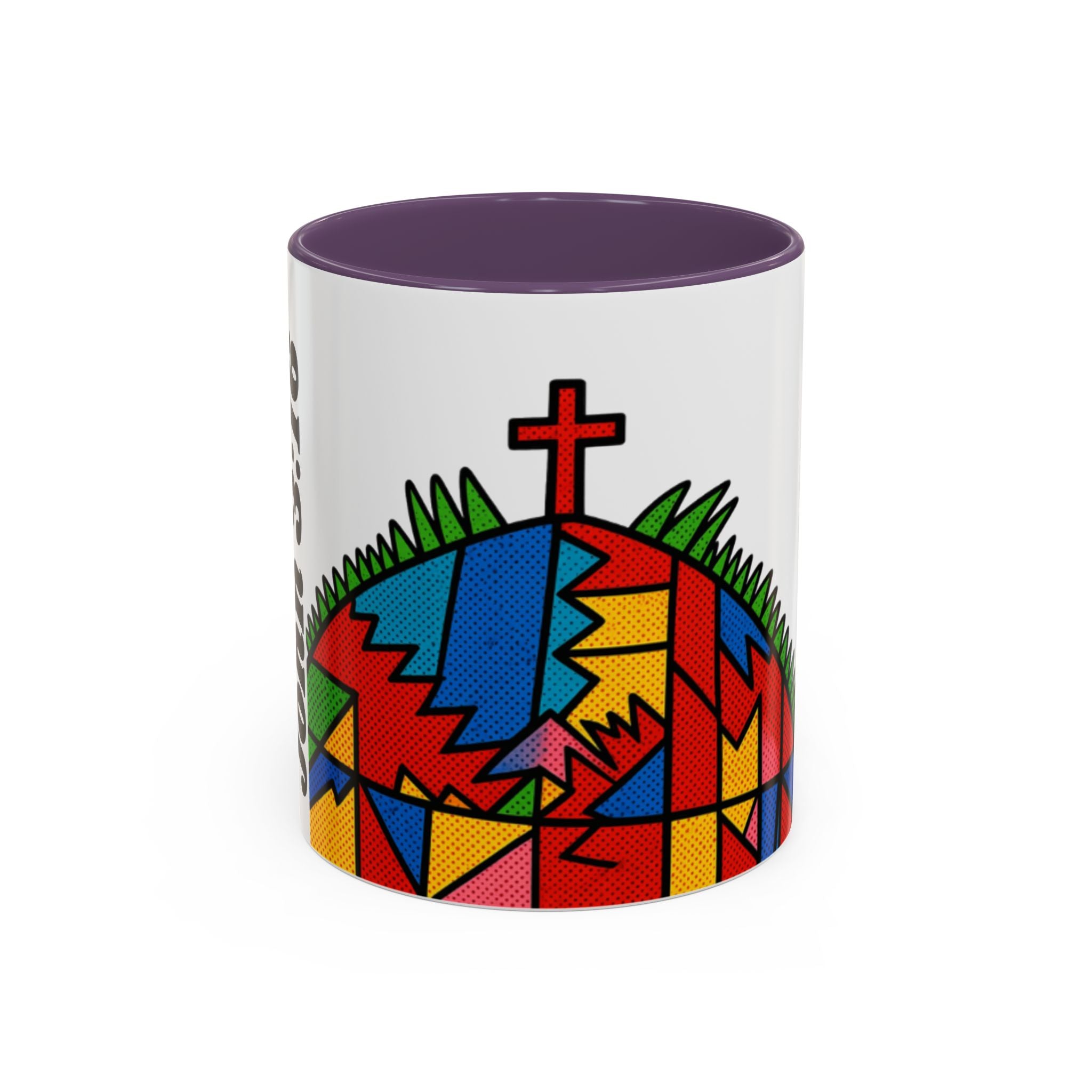 Colorful Christian Cross Accent Coffee Mug — Vibrant Faith Art (11/15oz)