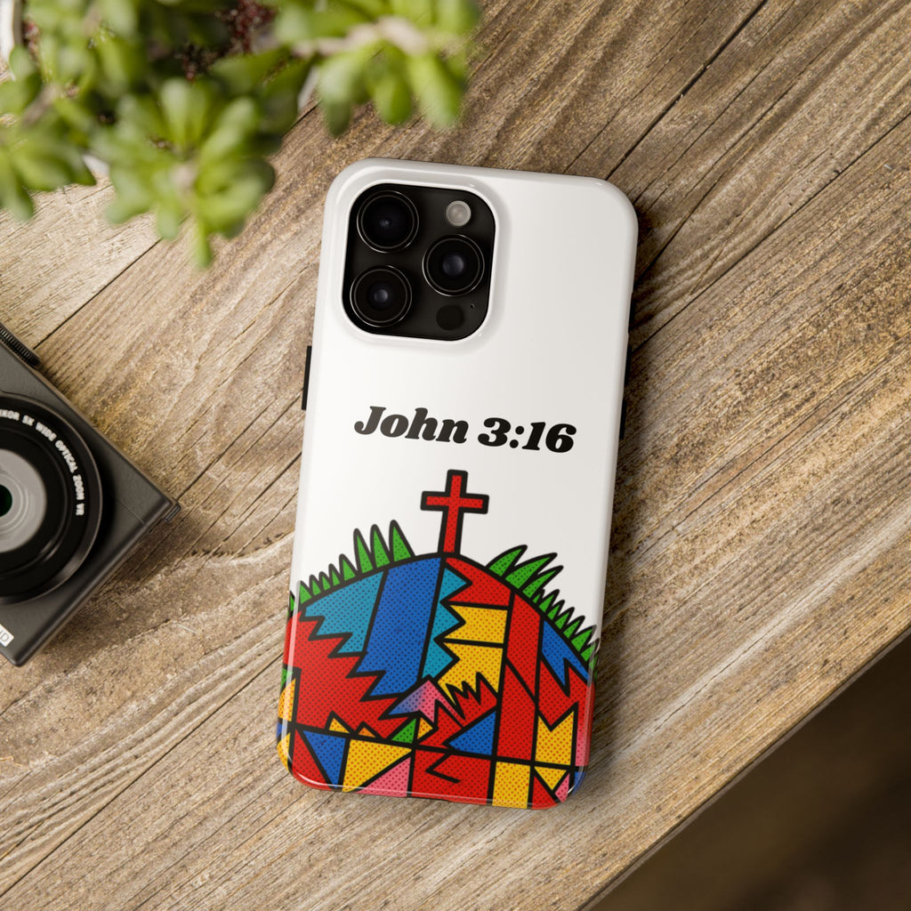 John 3:16 Christian Phone Case — Tough Religious Bible Verse Design