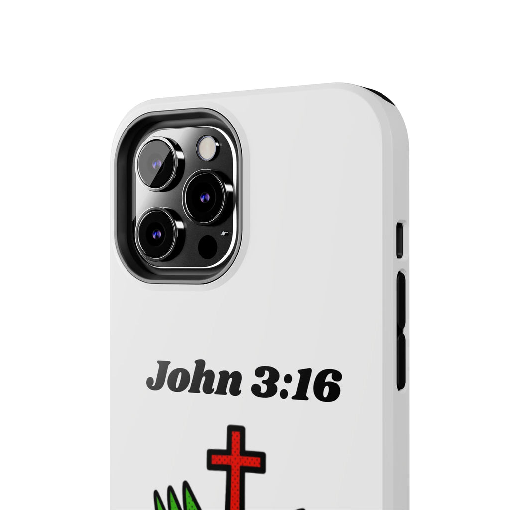 John 3:16 Christian Phone Case — Tough Religious Bible Verse Design