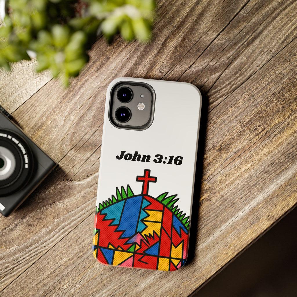 John 3:16 Christian Phone Case — Tough Religious Bible Verse Design