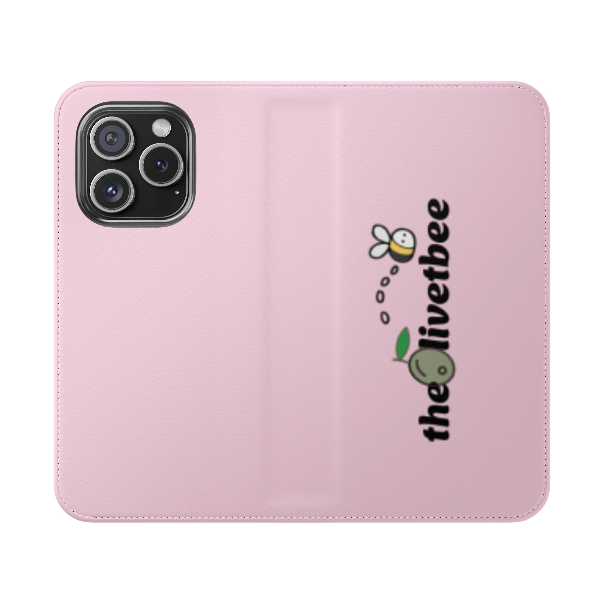 Pink Bee Logo Flip Phone Case — theOlivetbee Wallet Cover
