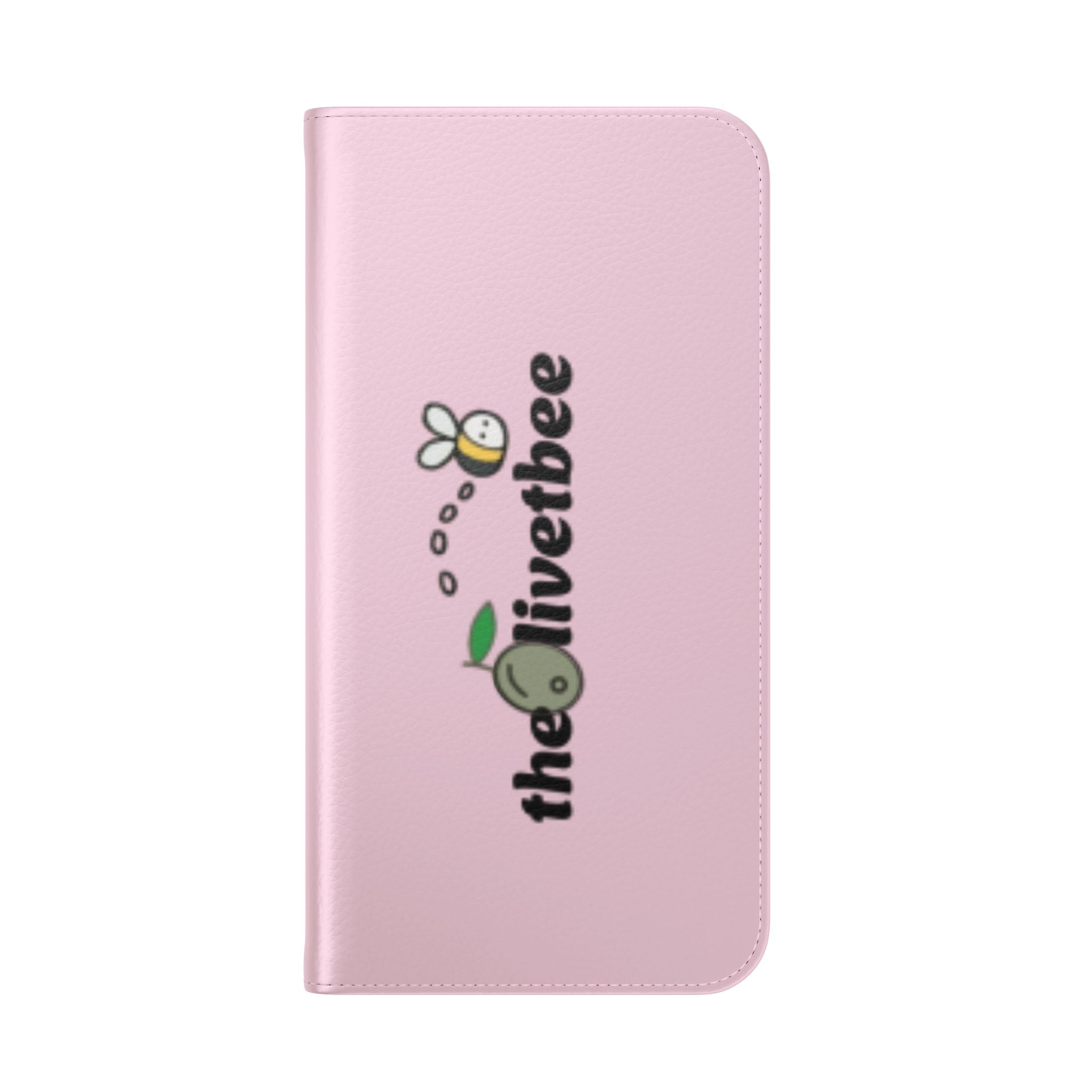 Pink Bee Logo Flip Phone Case — theOlivetbee Wallet Cover