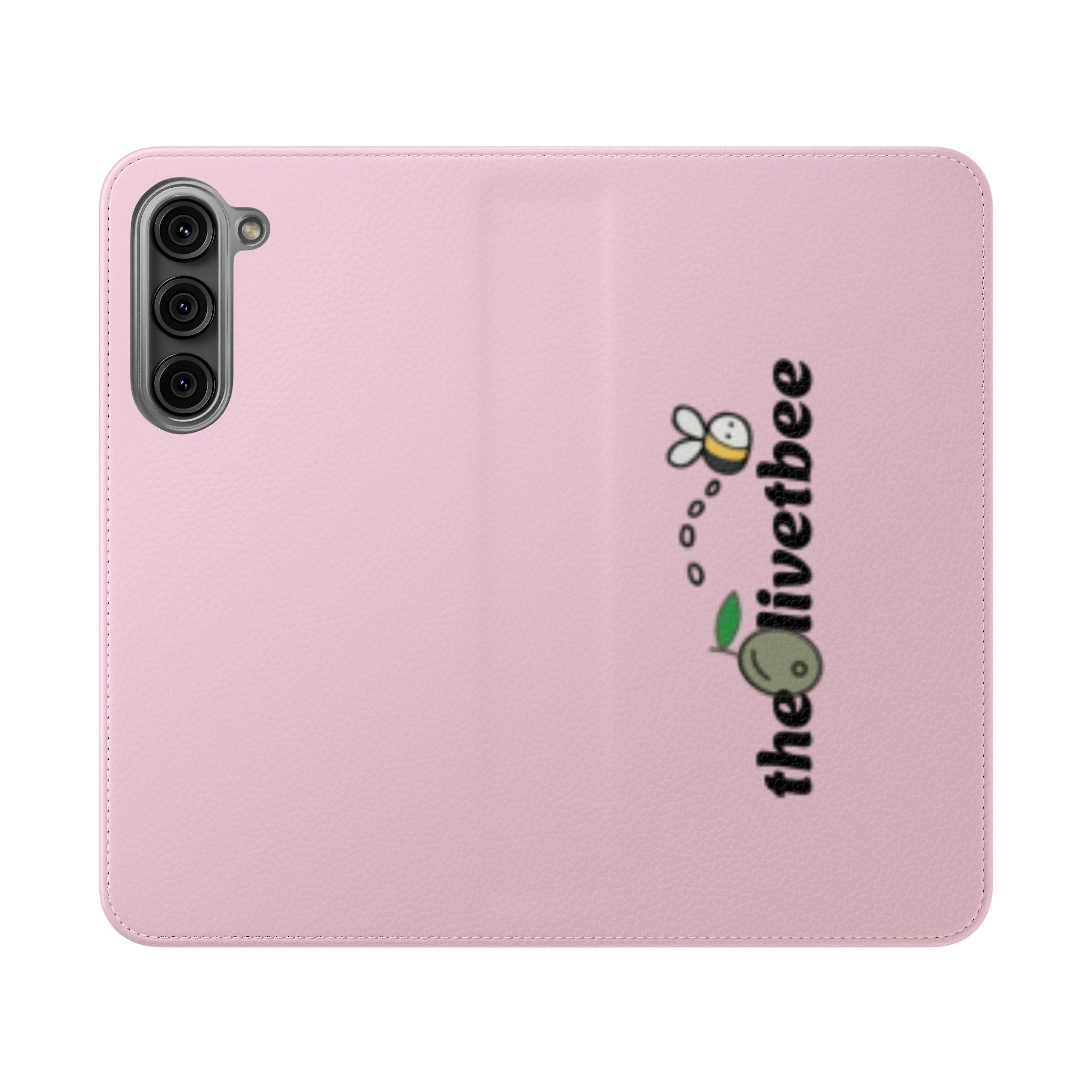 Pink Bee Logo Flip Phone Case — theOlivetbee Wallet Cover