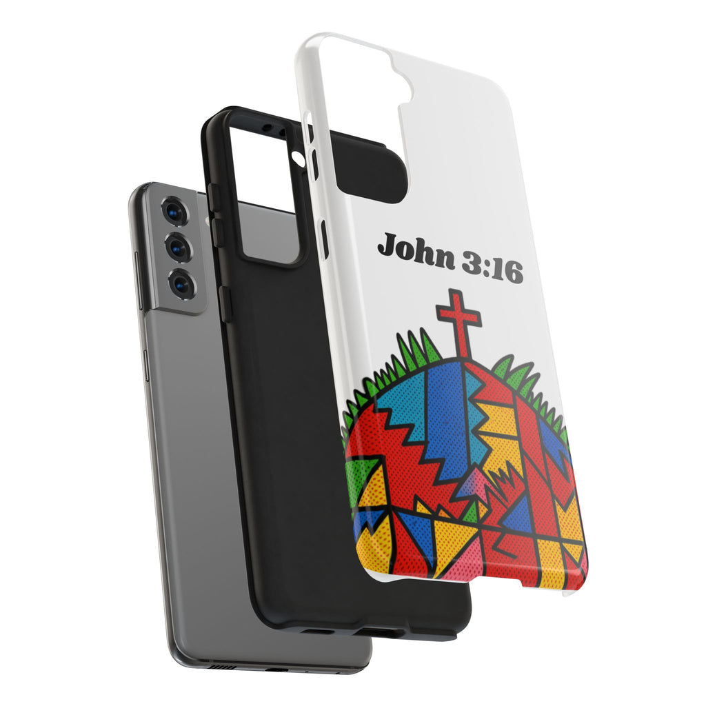John 3:16 Christian Phone Case — Tough Religious Bible Verse Design