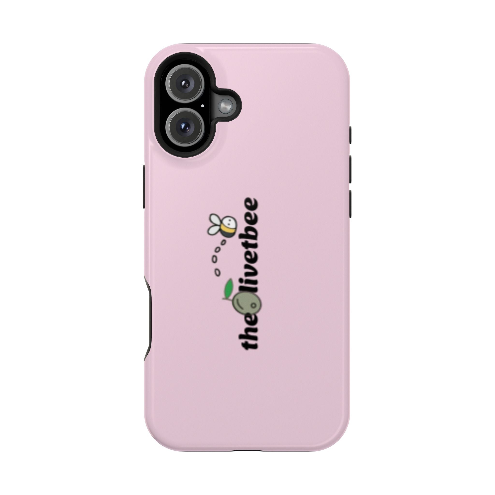 Pink Magnetic Impact-Resistant Phone Case — 'theolivetbee' , Shockproof MagSafe-Compatible Protection