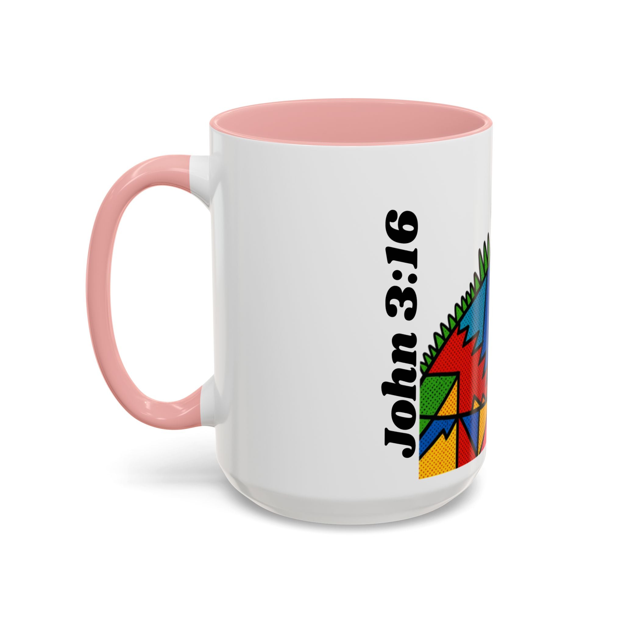 Colorful Christian Cross Accent Coffee Mug — Vibrant Faith Art (11/15oz)