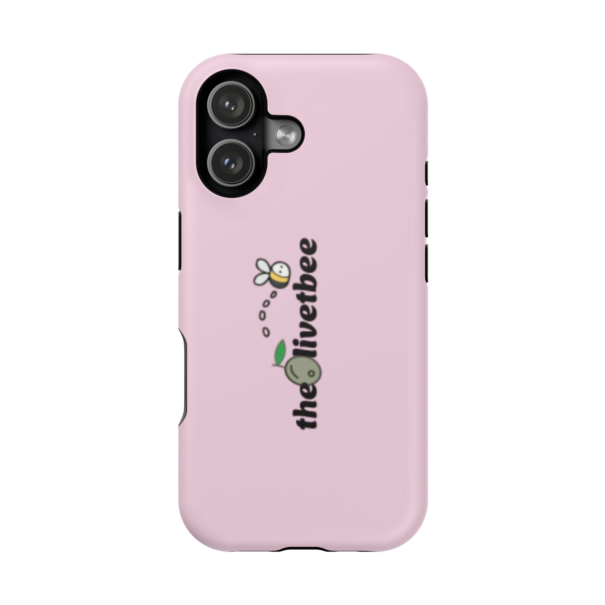 Pink Magnetic Impact-Resistant Phone Case — 'theolivetbee' , Shockproof MagSafe-Compatible Protection