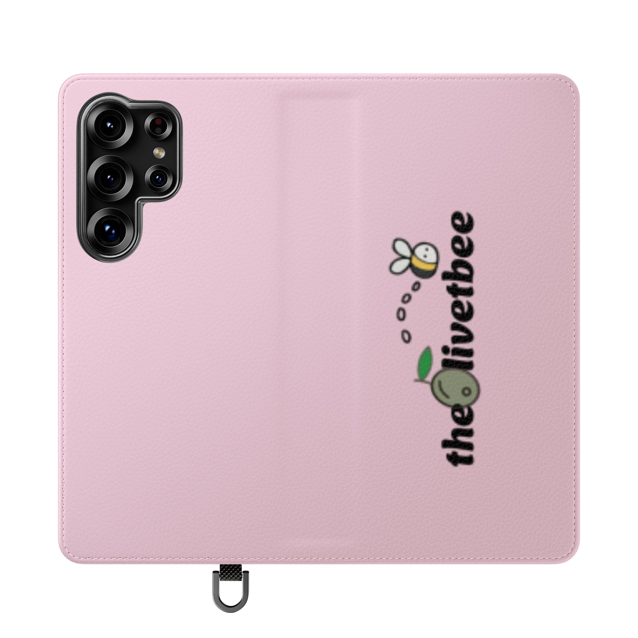 Pink Bee Logo Flip Phone Case — theOlivetbee Wallet Cover
