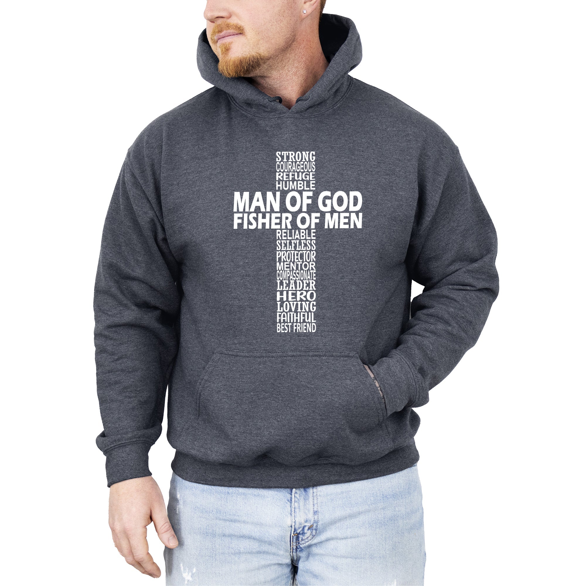 Man of God, Fisher of Men, Gospel, Jesus, Christian, Faith Hoodie, Hooded Sweatshirt