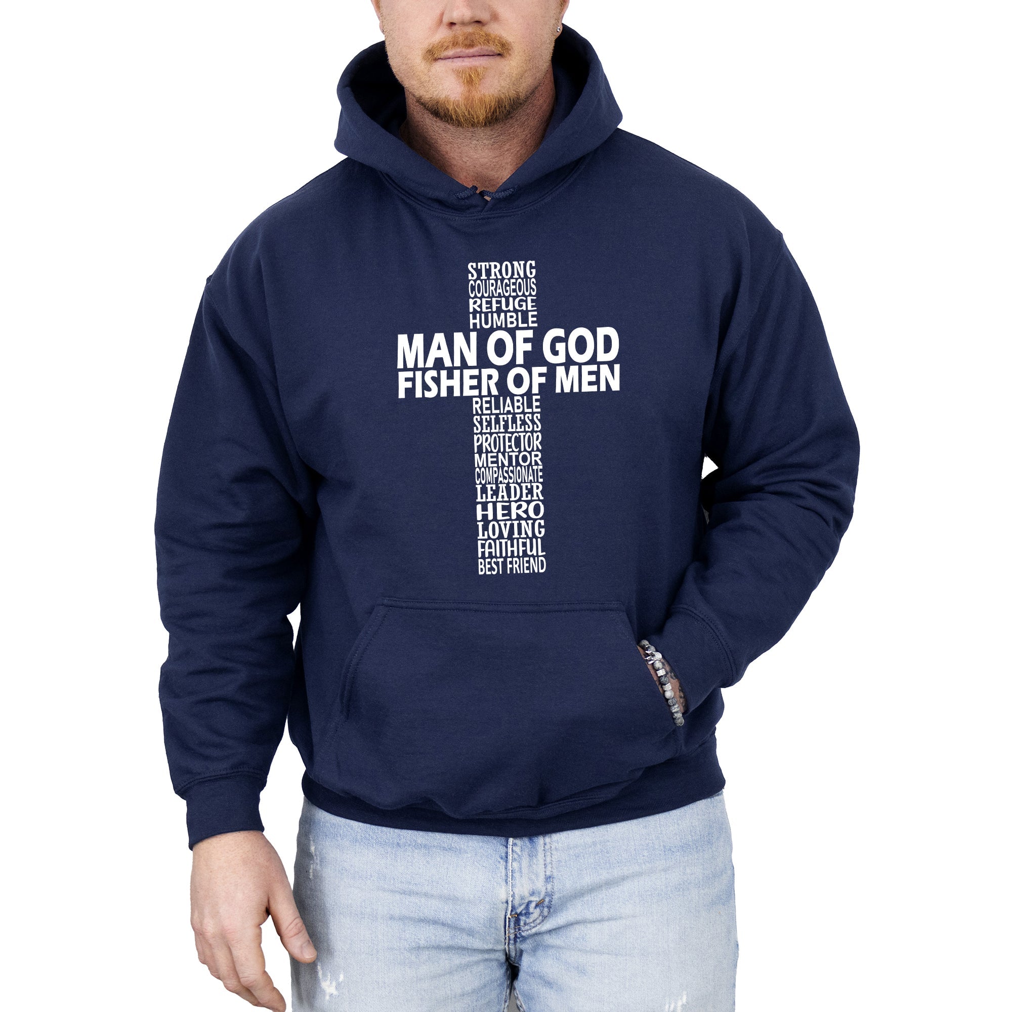 Man of God, Fisher of Men, Gospel, Jesus, Christian, Faith Hoodie, Hooded Sweatshirt