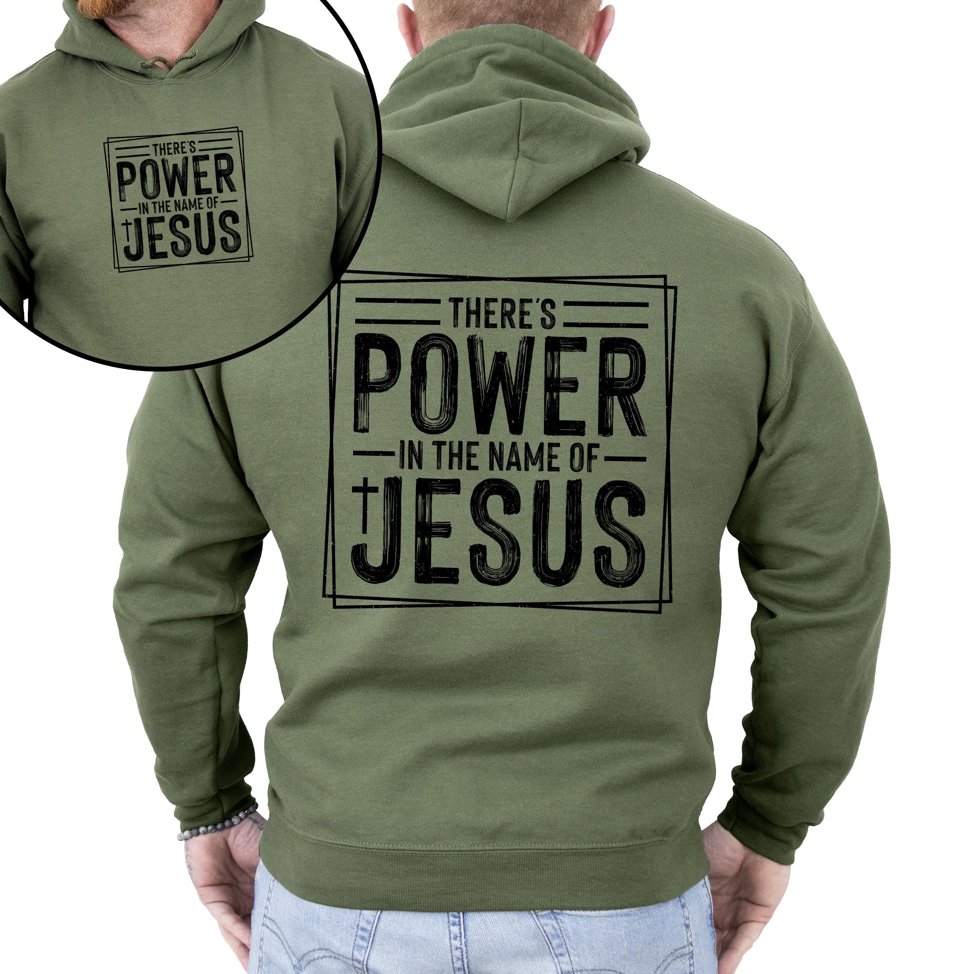 There's Power In The Name Of Jesus, Christian, Religious, Faith, Gospel Hoodie, Hooded Sweatshirt