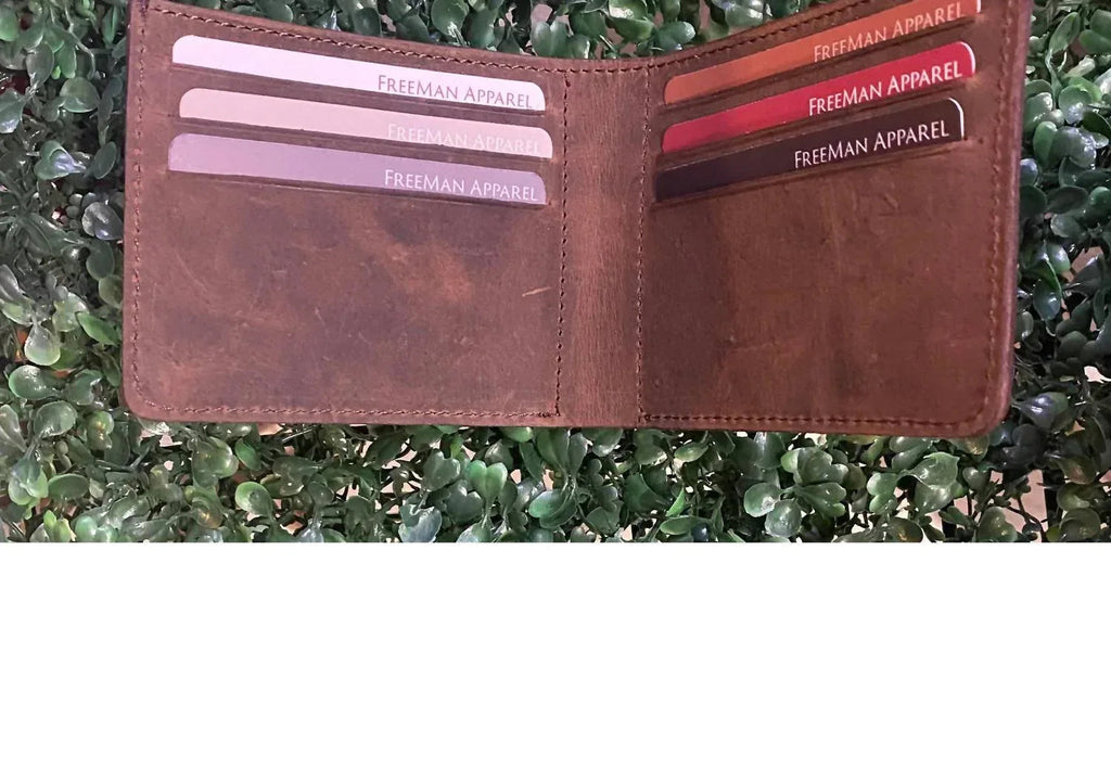 Men’s Genuine Buffalo Leather Cross Bifold Wallet
